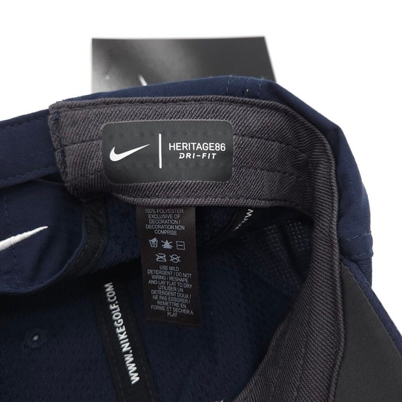 Nike Dri-Fit Heritage 86 Adjustable Strapback Golf Hat Baseball Dad Cap Blue New - Picture 8 of 8